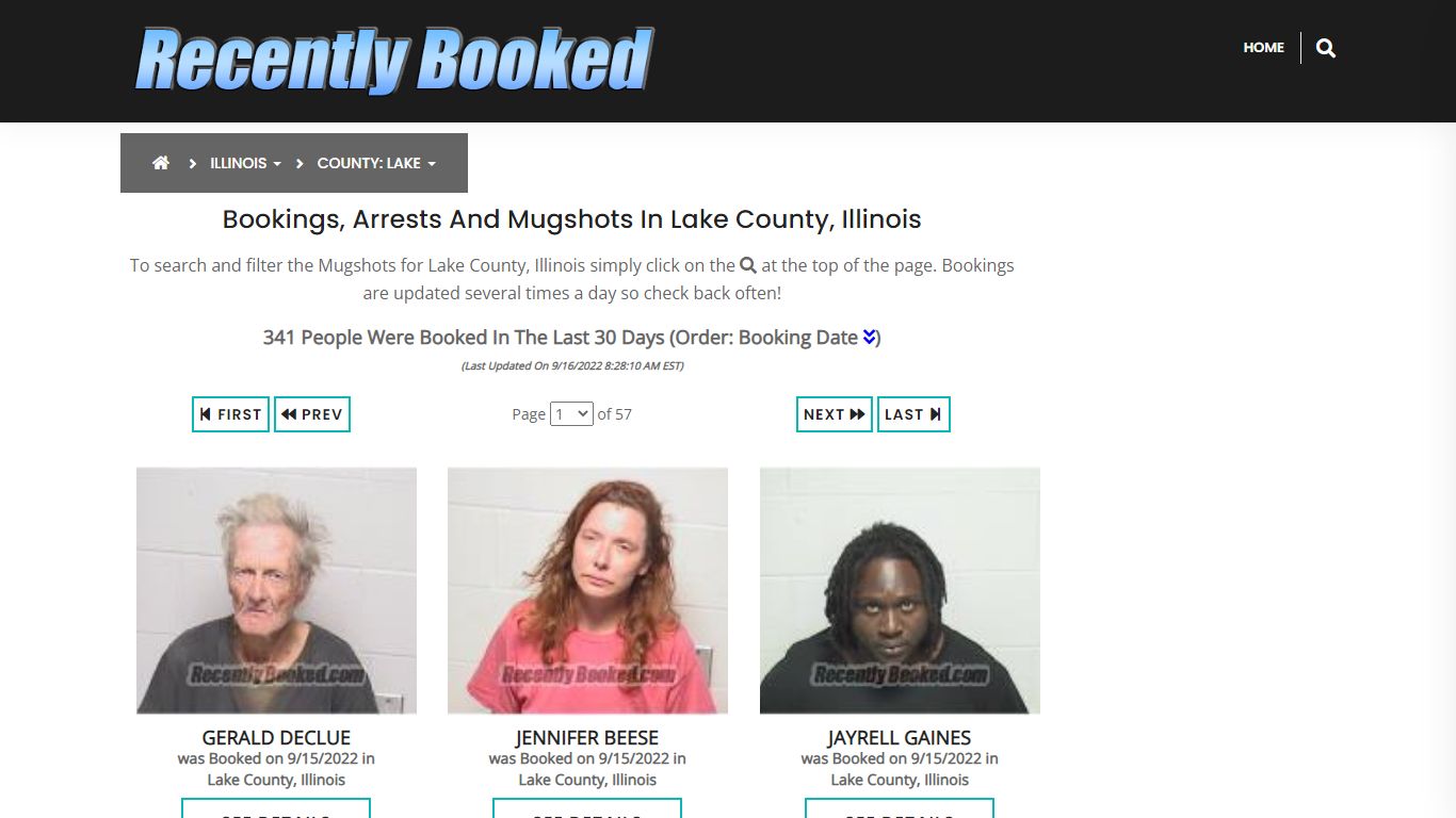 Recent bookings, Arrests, Mugshots in Lake County, Illinois